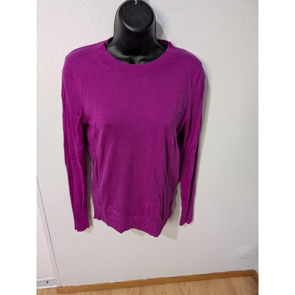 Banana Republic Women's Small Magenta Crewneck Sweater Cotton Blend Lightweight